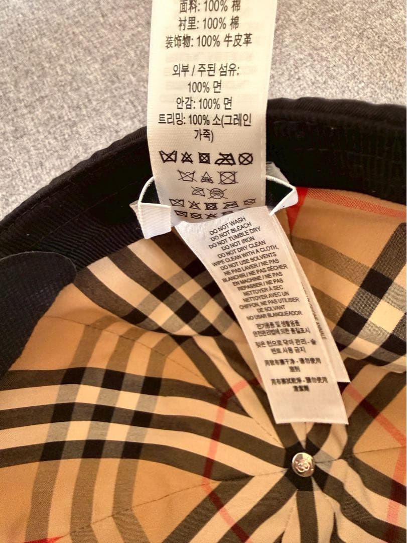 Burberryキャップタグ付正規品ブラック/ノバチェックsize XL