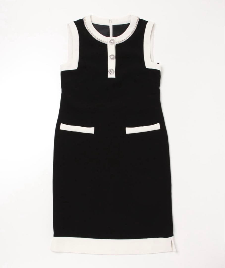 ◆ グレースコンチネンタル　ビジュー釦付サックドレス　ダイアグラム