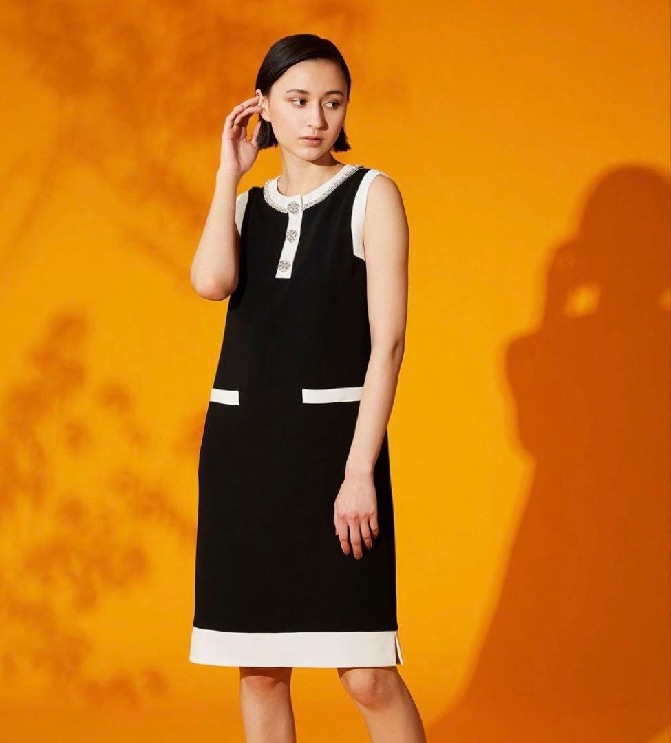 ◆ グレースコンチネンタル　ビジュー釦付サックドレス　ダイアグラム