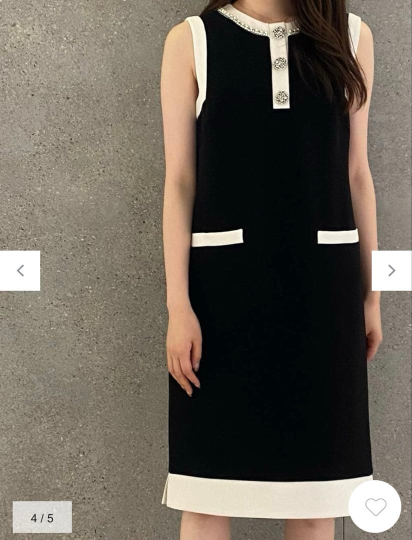 ◆ グレースコンチネンタル　ビジュー釦付サックドレス　ダイアグラム