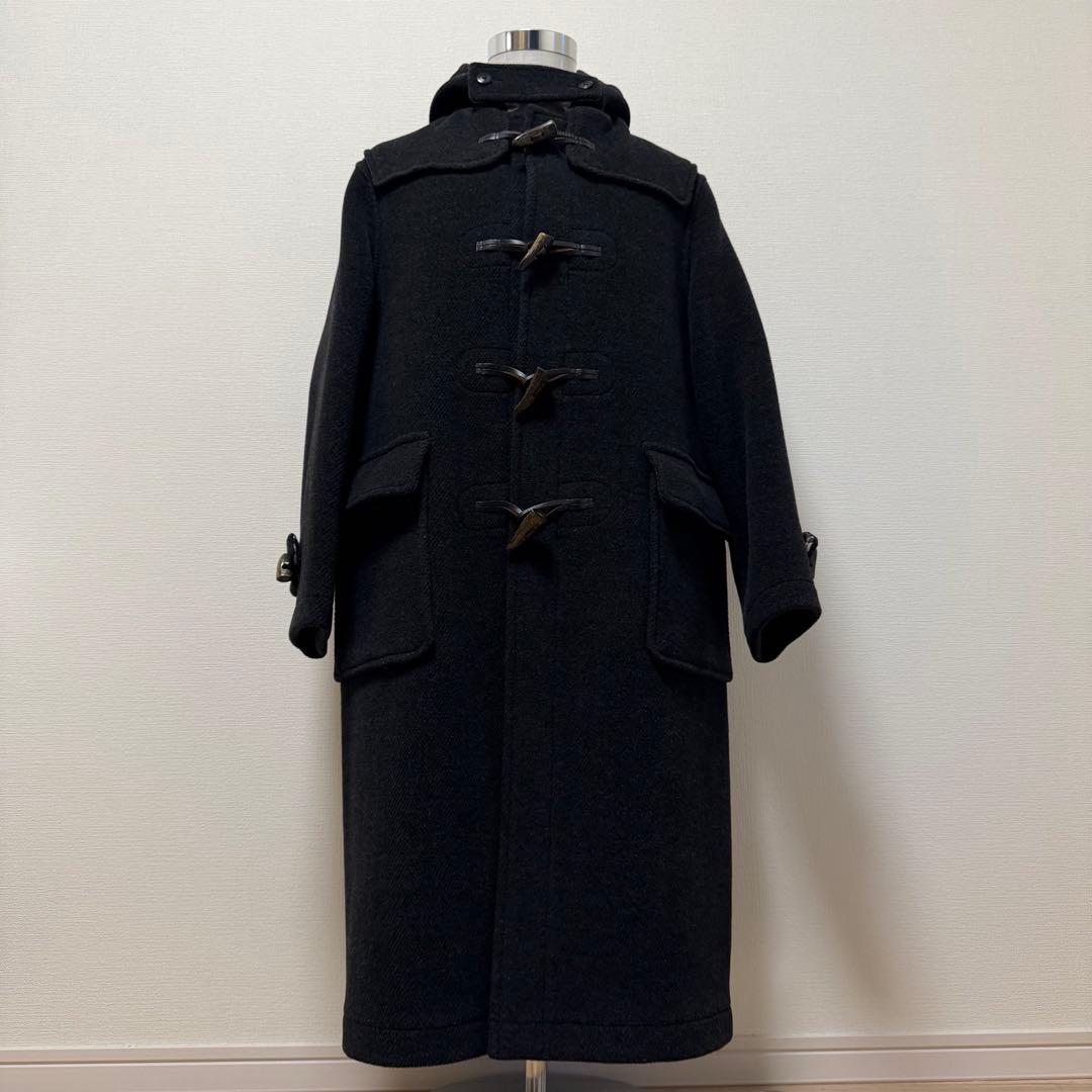 バーバリーズ　ダッフルコート　ロング丈　ノバチェック　ダークグレー　日本製　L