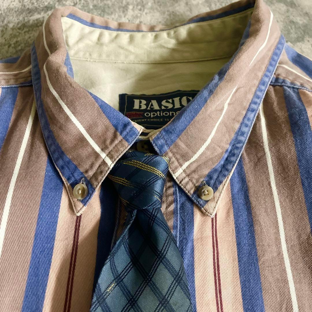 海外 c-boy 90's 太ストライプ BDシャツ BURBERRYスラックス