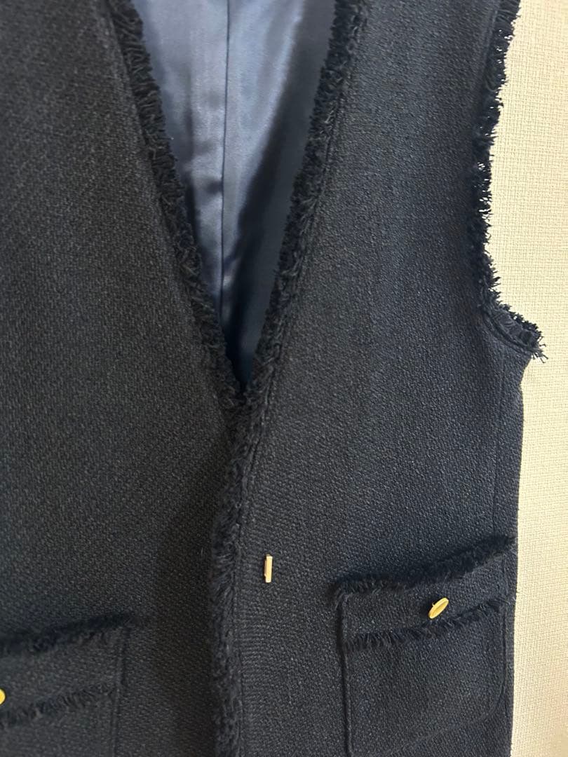 green label relaxing ミックスツイードライク ジレ