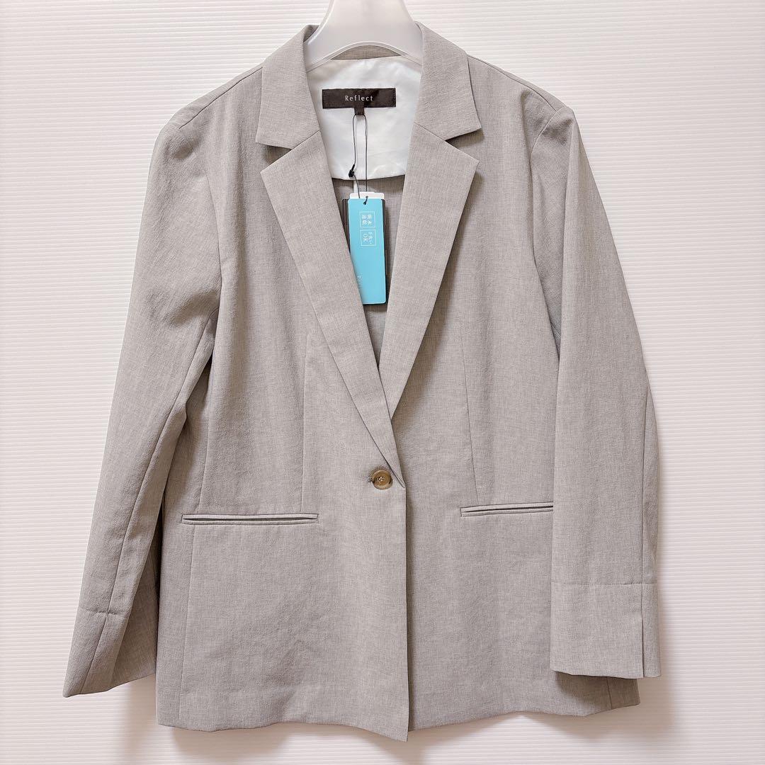 新品【リフレクト】テーラード　ジャケット　グレー　UV 速乾　シャンブレー
