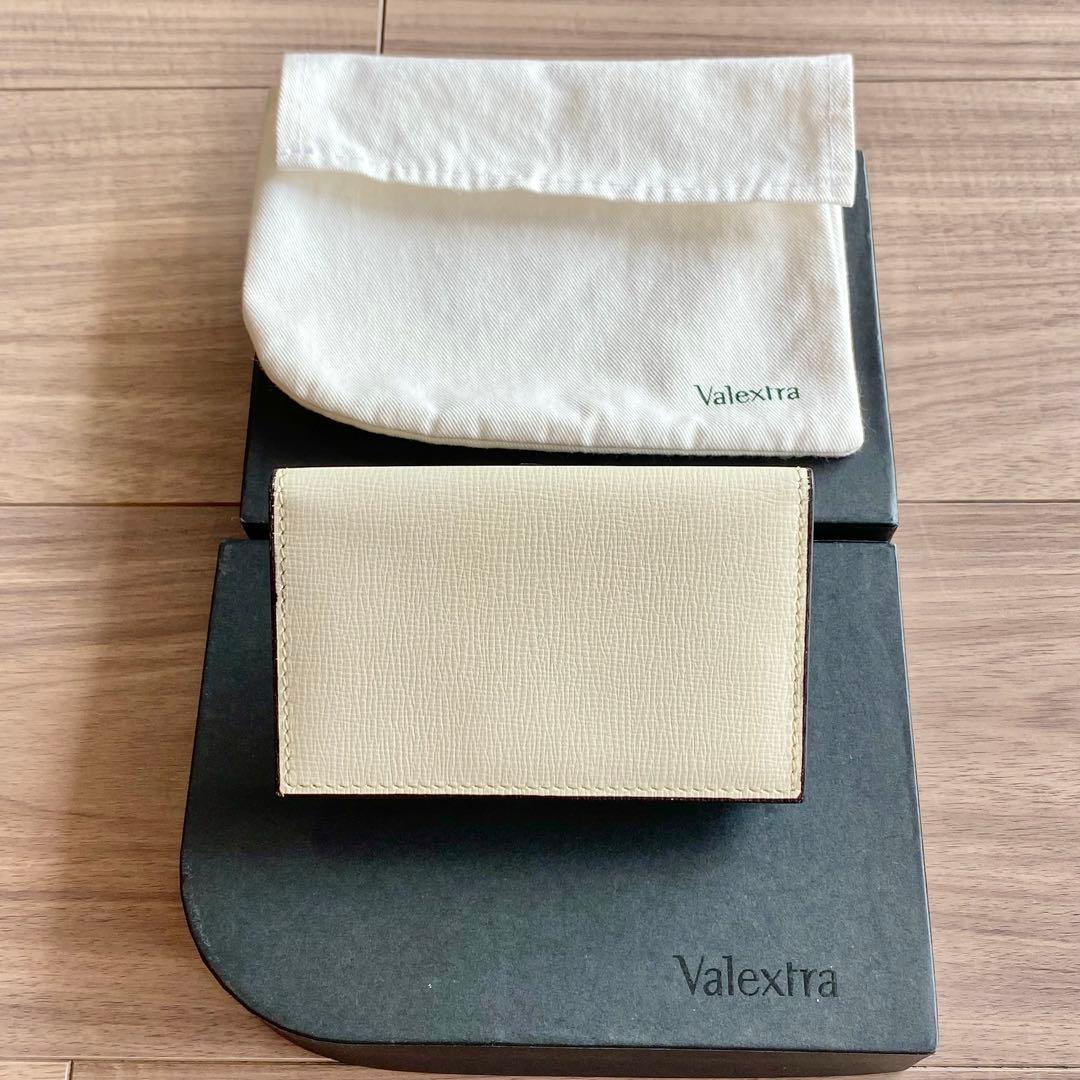 美品 Valextra ヴァレクストラ カードケース 名刺入れ ホワイト レザー
