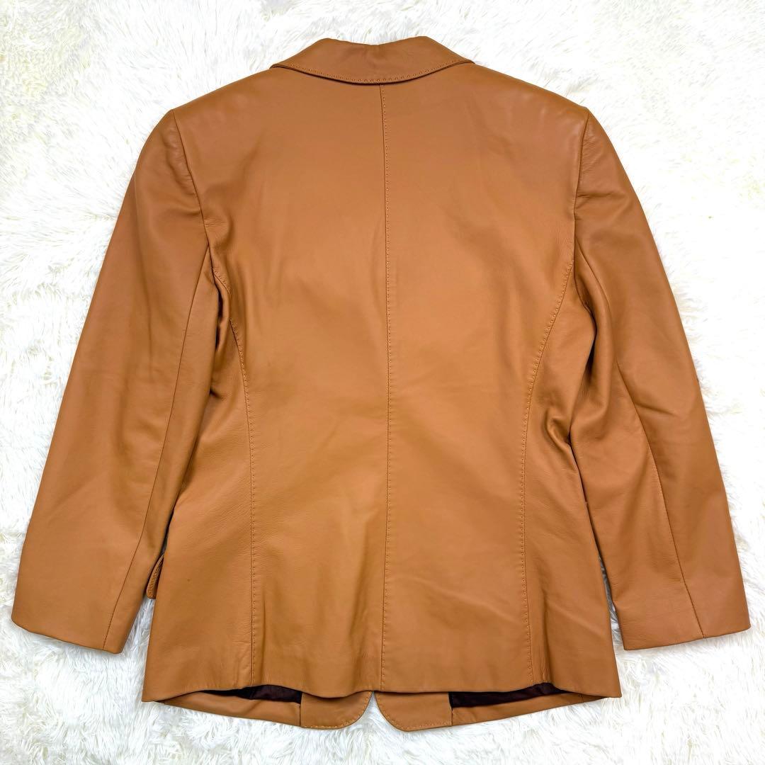 希少サイズ極美品 アニオナ テーラードジャケット レザー キャメル 42 L