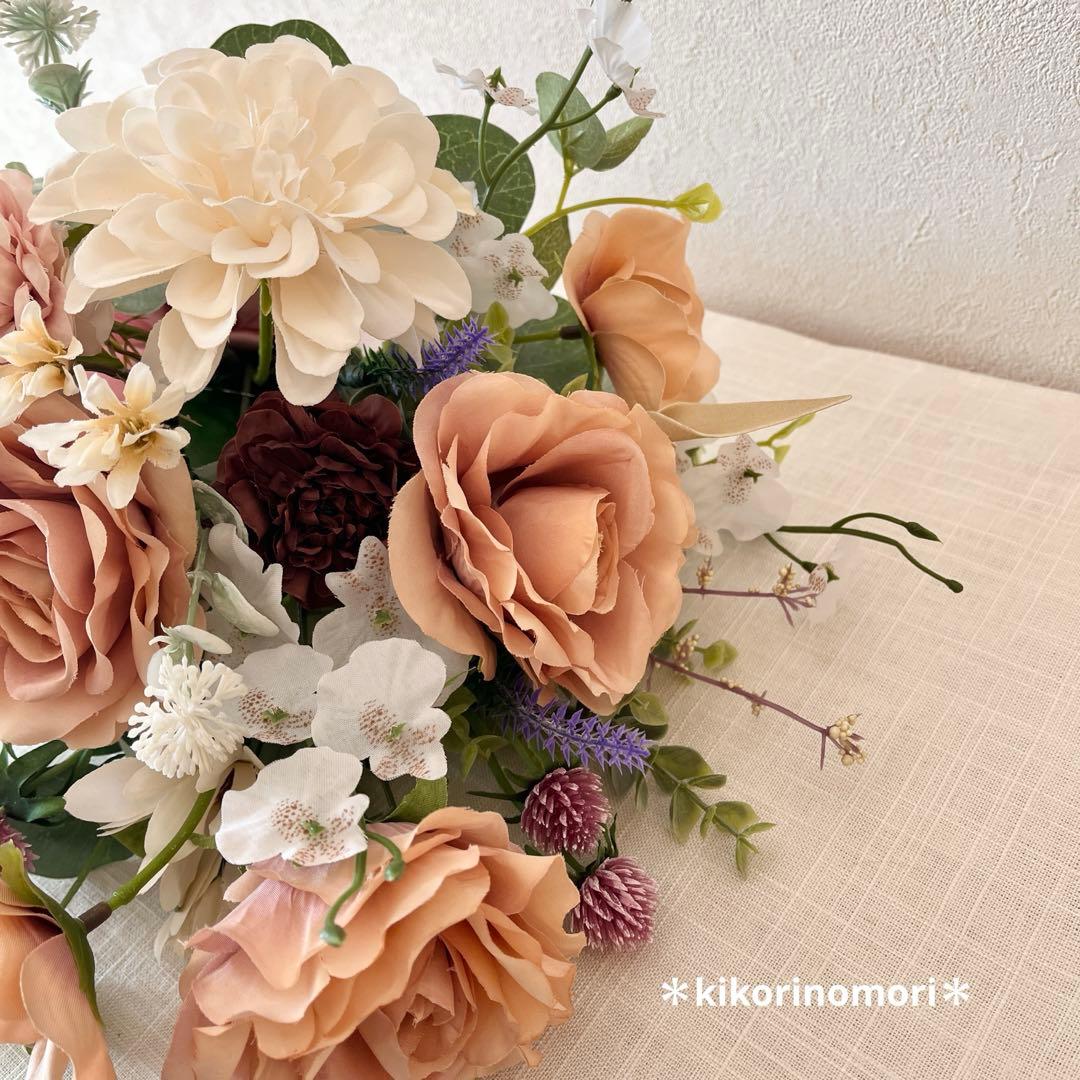 ウェディングブーケとブートニアのセット♡ローズブーケ♡ダリアブーケ♡前撮り♡挙式