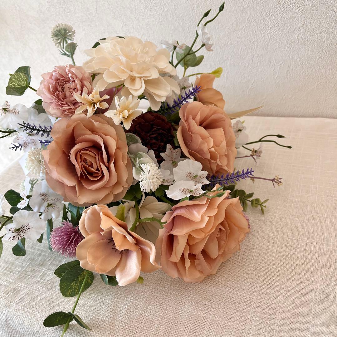 ウェディングブーケとブートニアのセット♡ローズブーケ♡ダリアブーケ♡前撮り♡挙式