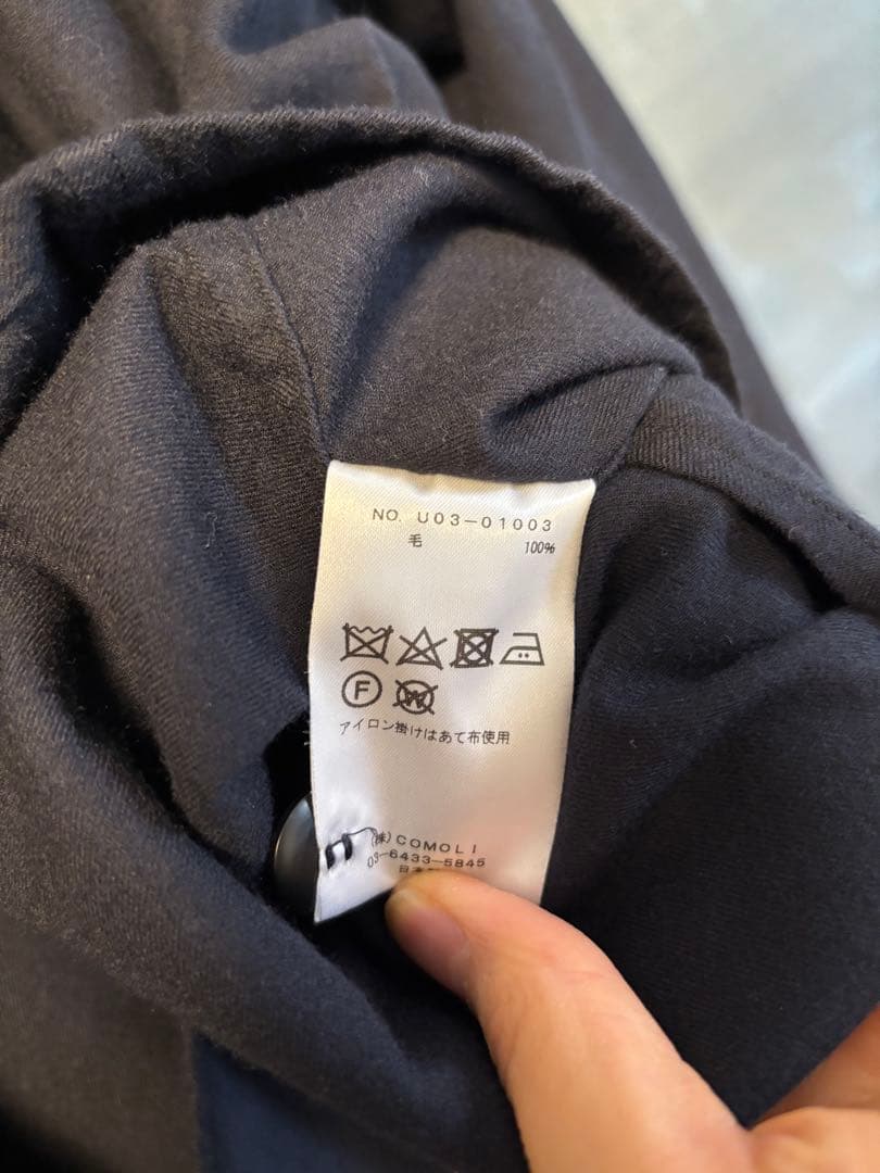 COMOLI ウールフラノ スタンドカラージャケット