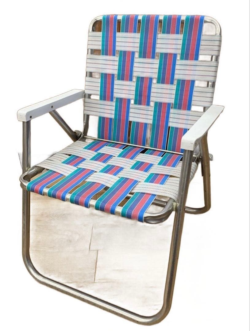 ローンチェア　ストライプデザイン アウトドアチェア 折りたたみ