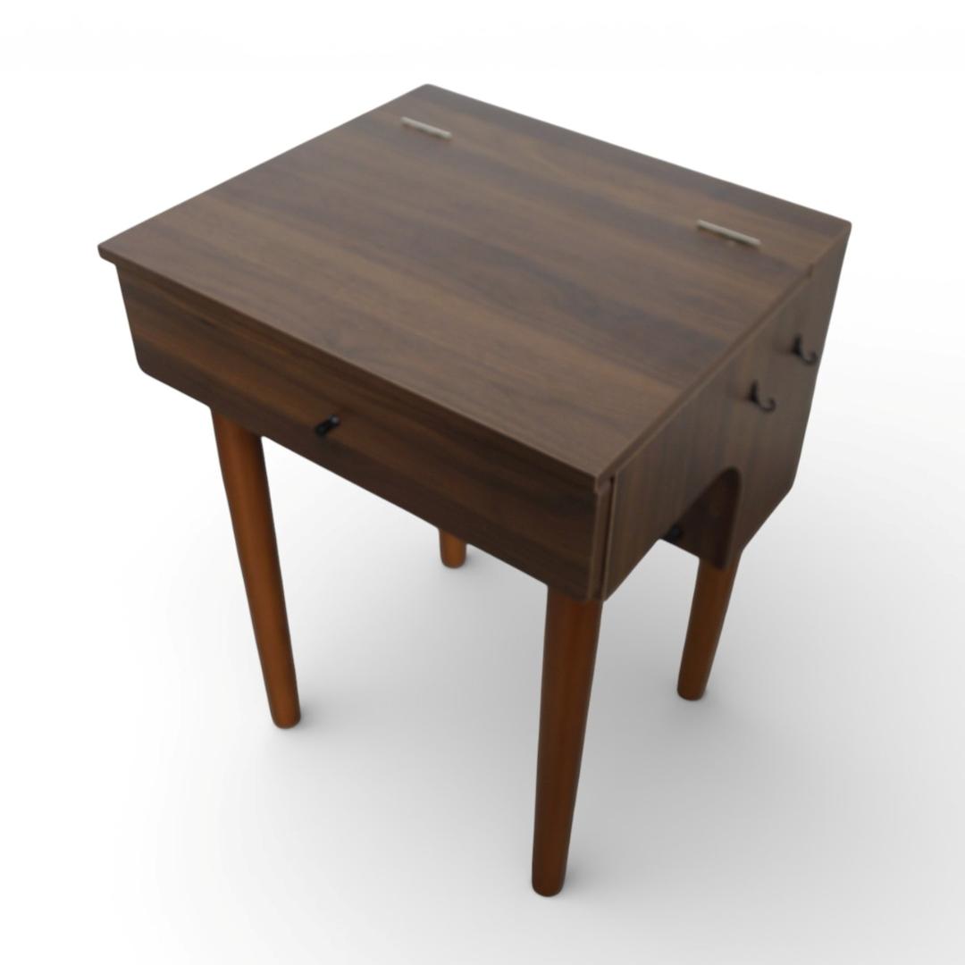 【新品訳あり】コンパクトドレッサー 椅子付き 2口コンセント デスク 鏡台