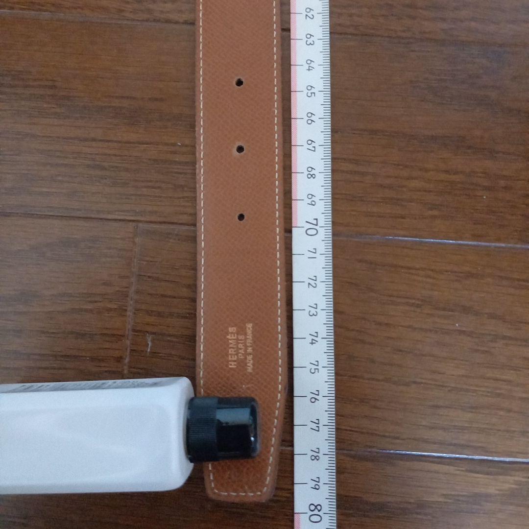 さ*こ様 エルメスH型バックル ブラックレザーベルト 約80cm