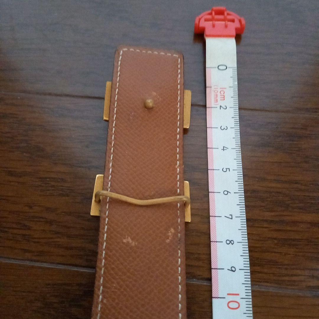 さ*こ様 エルメスH型バックル ブラックレザーベルト 約80cm