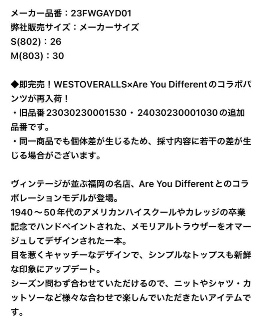 Are You Different × WESTOVERALLS 26