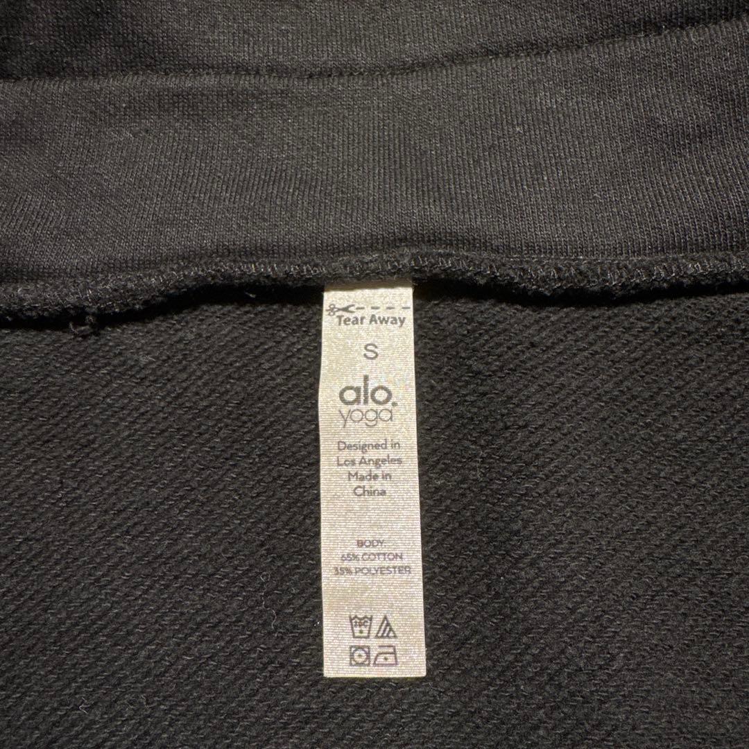 alo yoga パーカー　ジップアップ　黒　レディース　ヨガ　S