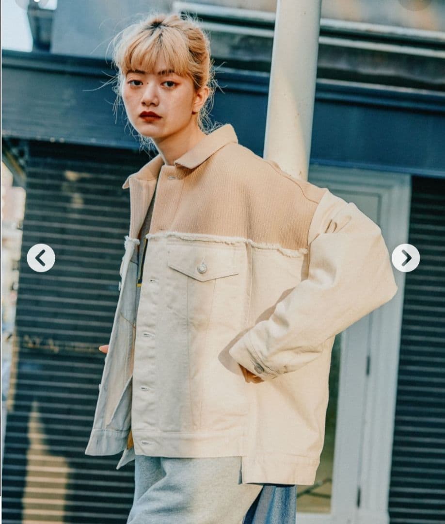 は*こ様 リメイク風モンスターGジャン　ニコアンド　アイボリー　ベージュ