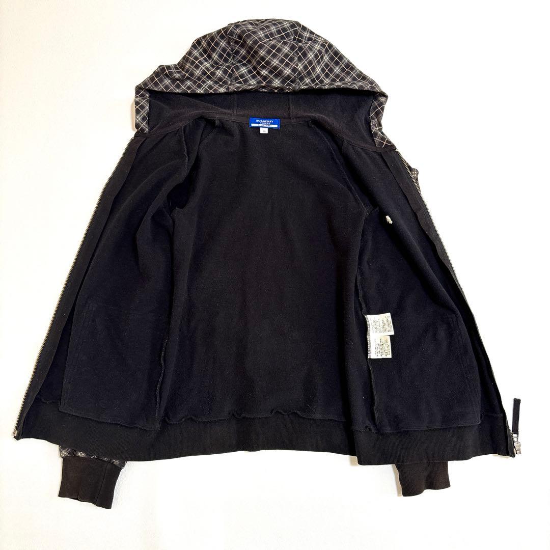 バーバリーブルーレーベル ジップパーカー ノバチェック ホースロゴ 38 M