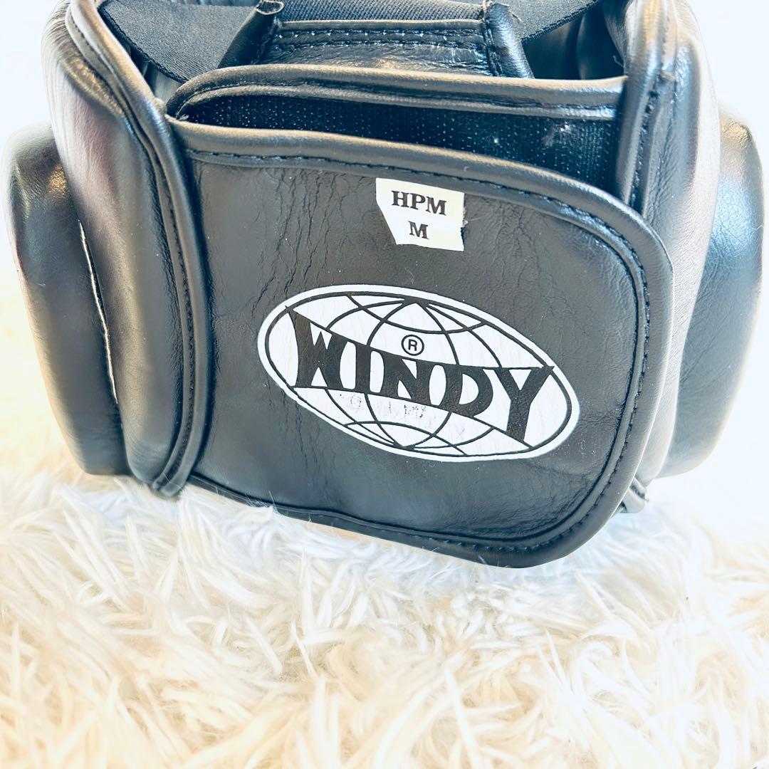 WINDY ウィンディ 本革製品M サイズ ヘッドギア　ヘッドガード　ブラック
