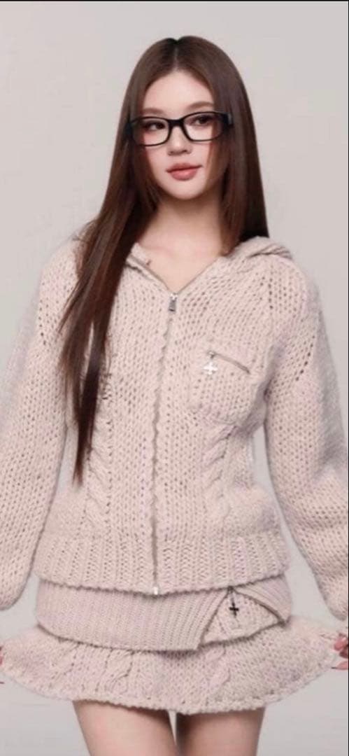 スカート ANDWANG Low Gauge Zip Set Up