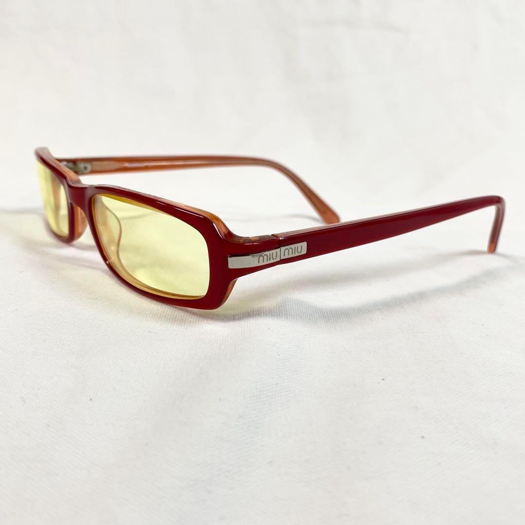 archive miumiu ミュウミュウ サングラス スクエア レッド ロゴ