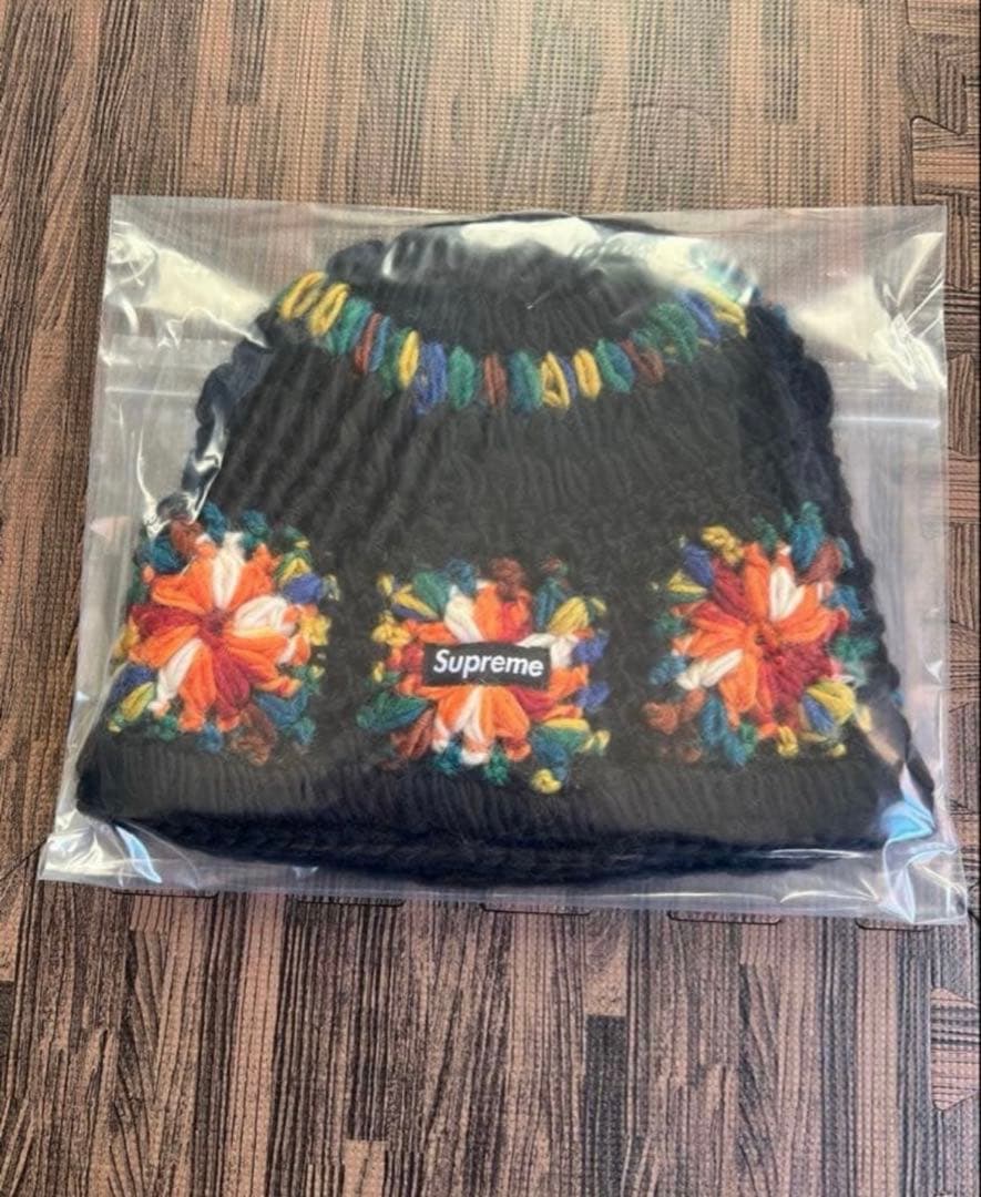 帽子 supreme Crochet Beanie black