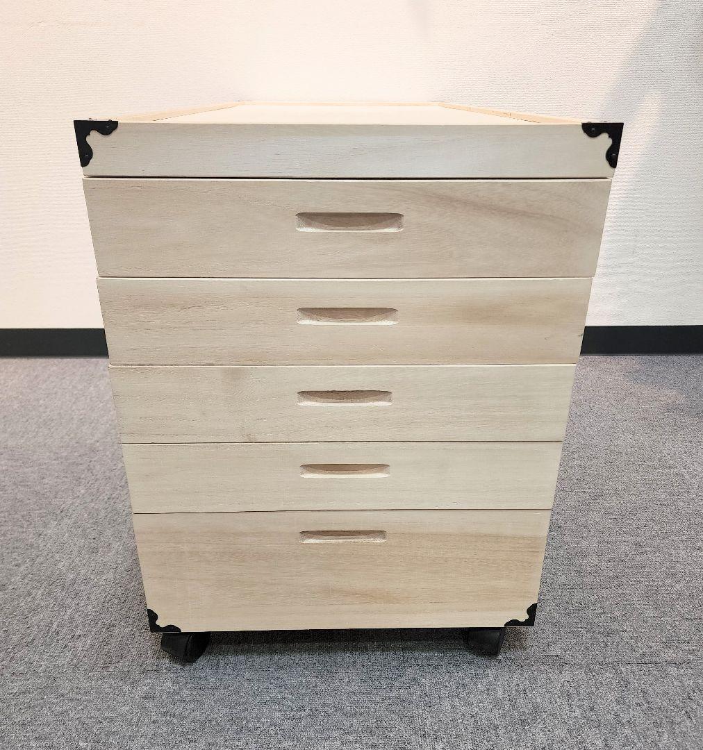 桐箱　5段　木製5段収納ユニット　きもの　和服　　おしゃれ　収納　キャスター付き