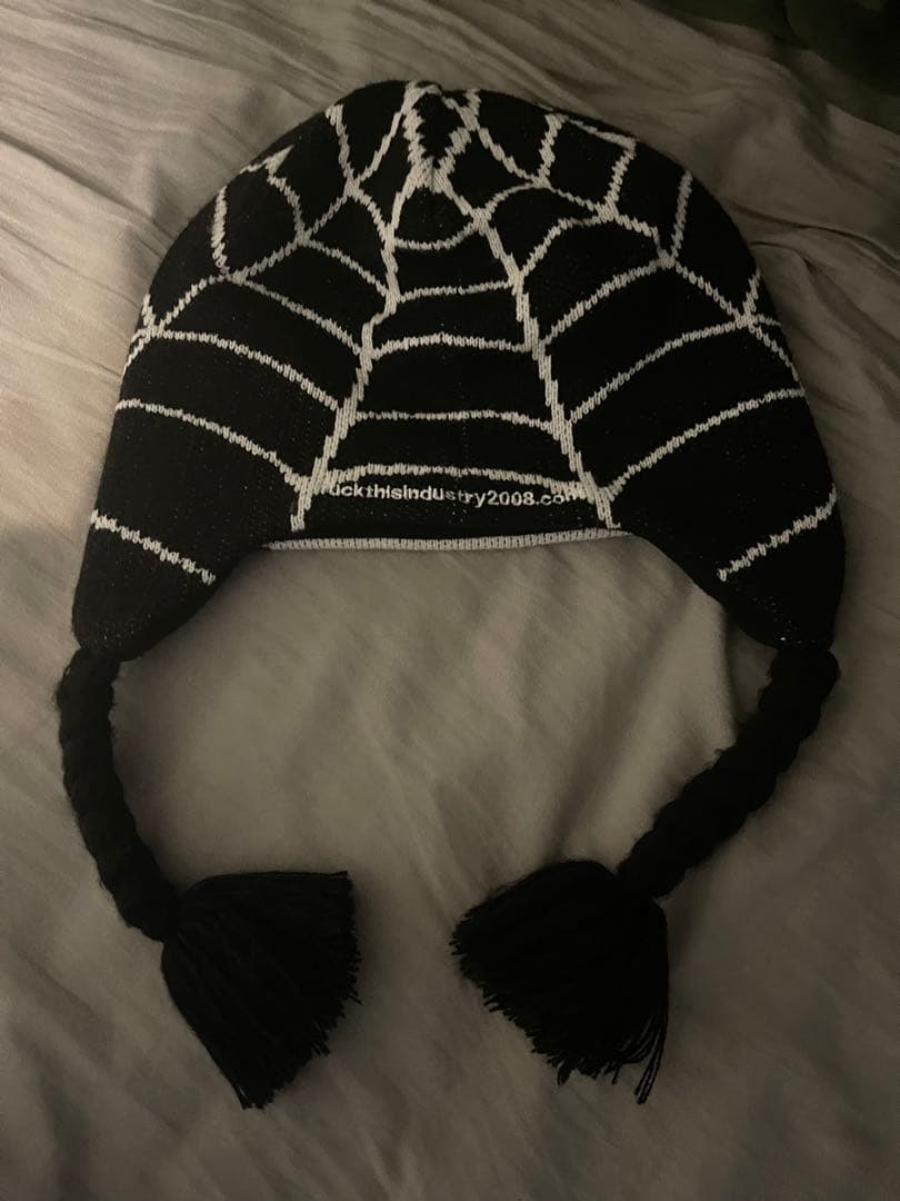 スパイダーマン ニット帽 ブラック・ホワイト