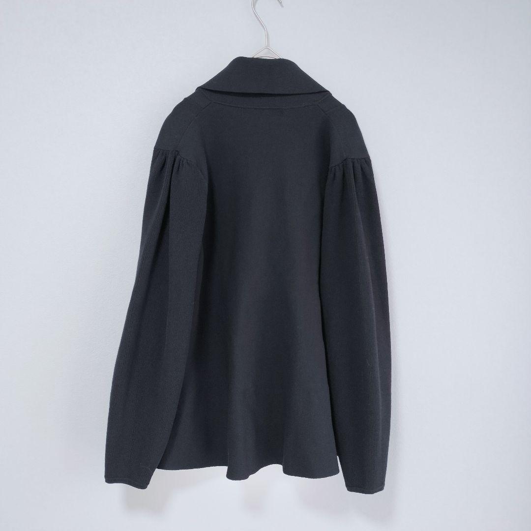 【美品】 スーパービューティー ストレッチニットジャケット 金リボン 金ボタン