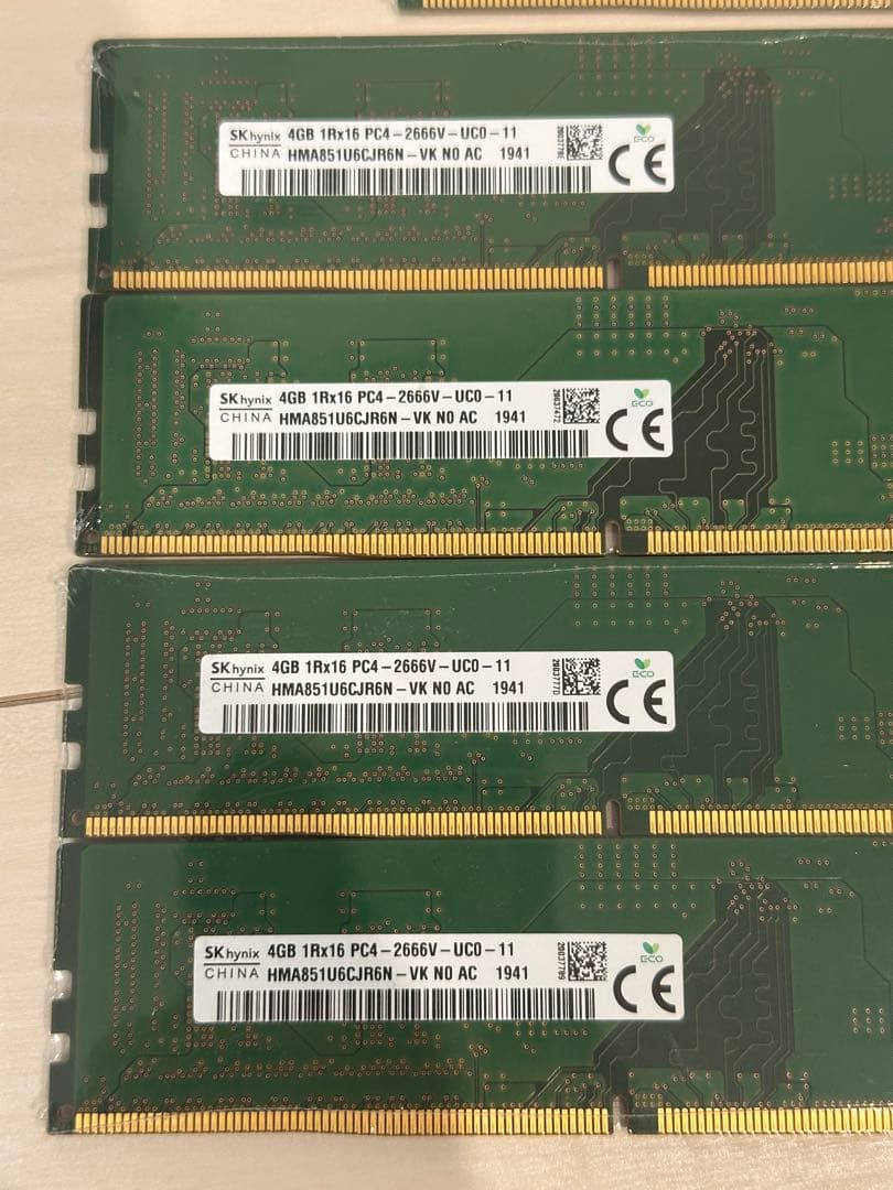 SAMSUNG SK hynix メモリ 4GB DDR4 10枚セット
