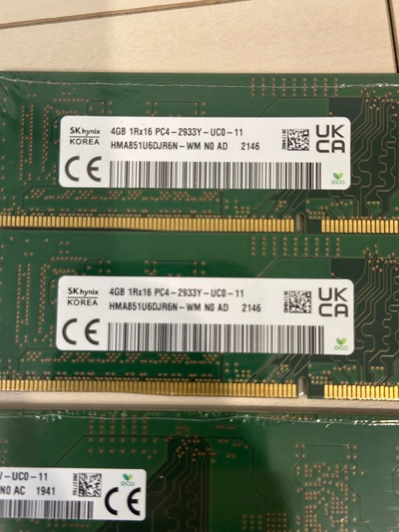 SAMSUNG SK hynix メモリ 4GB DDR4 10枚セット