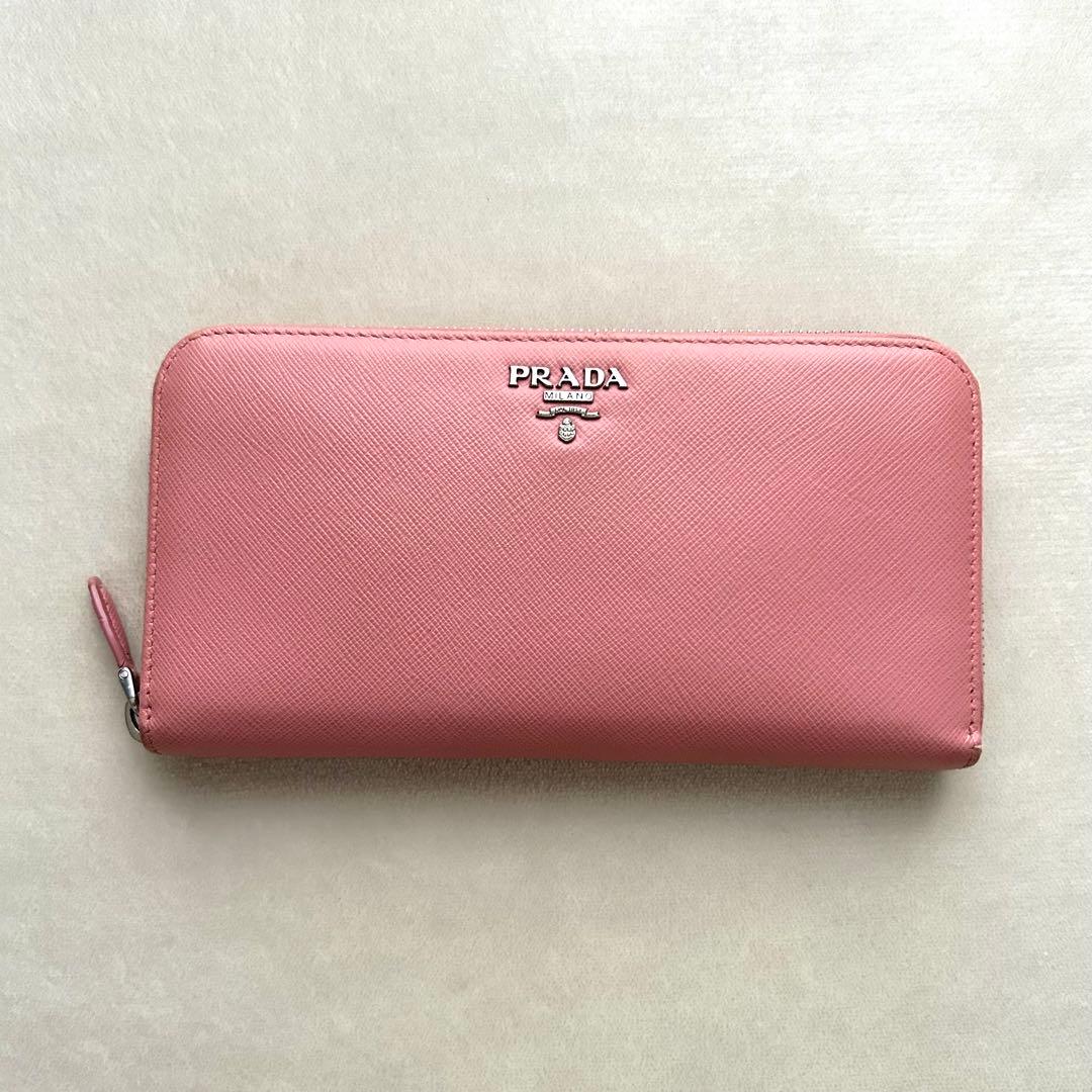 PRADA プラダ 長財布 ラウンドファスナー ピンク