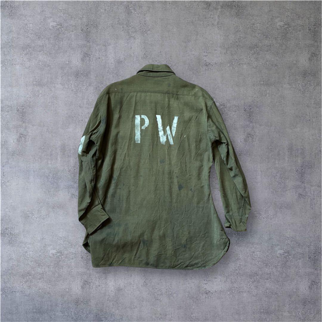 40s〜U.S.AIR FORCE PWステンシル　woolシャツ