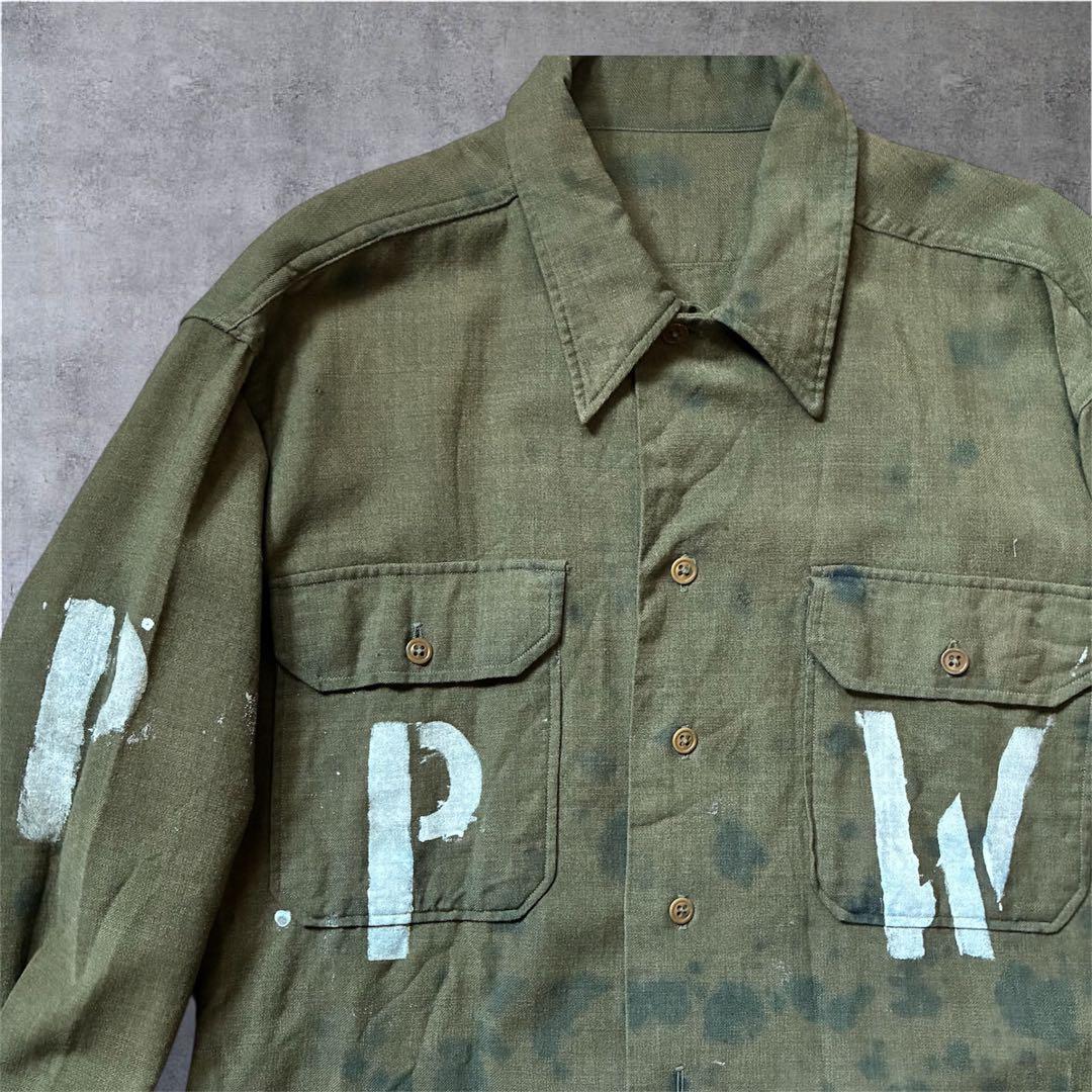 40s〜U.S.AIR FORCE PWステンシル　woolシャツ