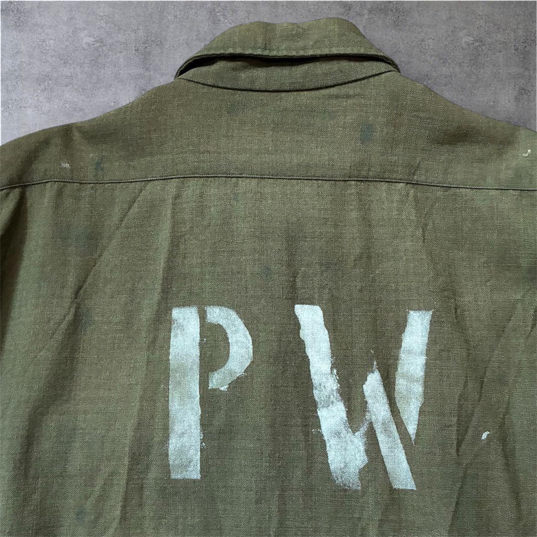 40s〜U.S.AIR FORCE PWステンシル　woolシャツ