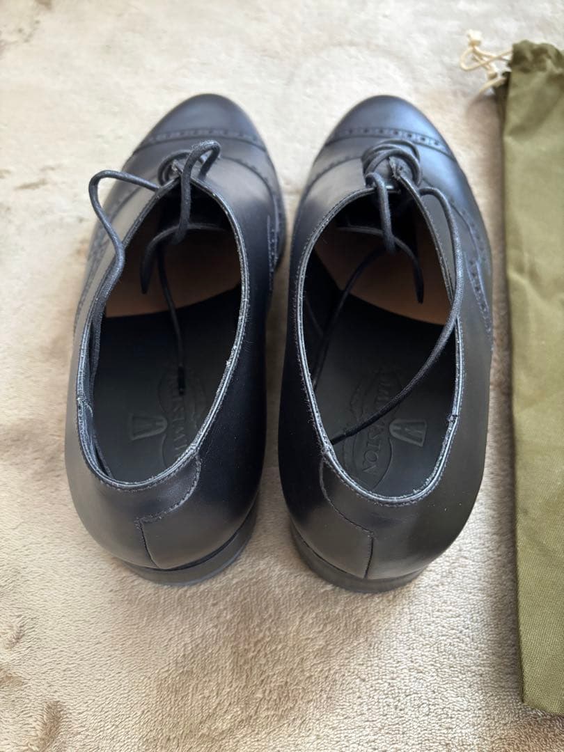 J.M. Westonラファエルパンチドキャップトゥ ブラック カーフ 8D