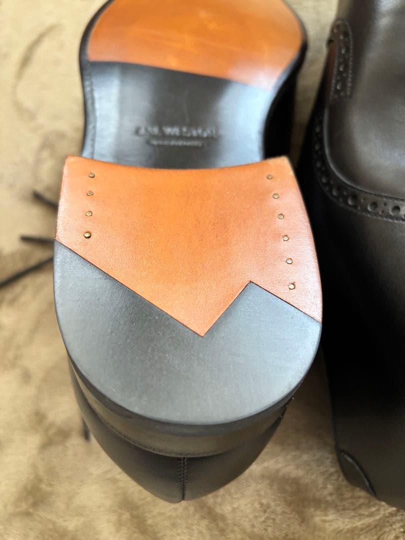 J.M. Westonラファエルパンチドキャップトゥ ブラック カーフ 8D