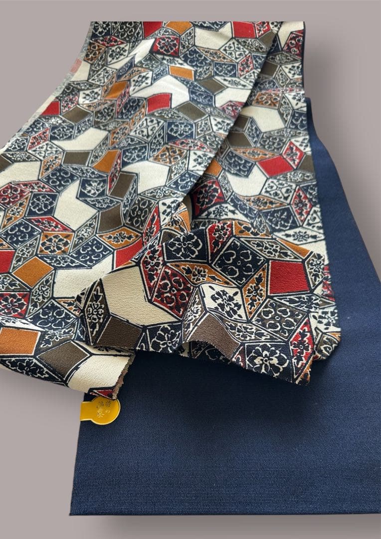 目玉 逸品 ウール100％　型染め名古屋帯