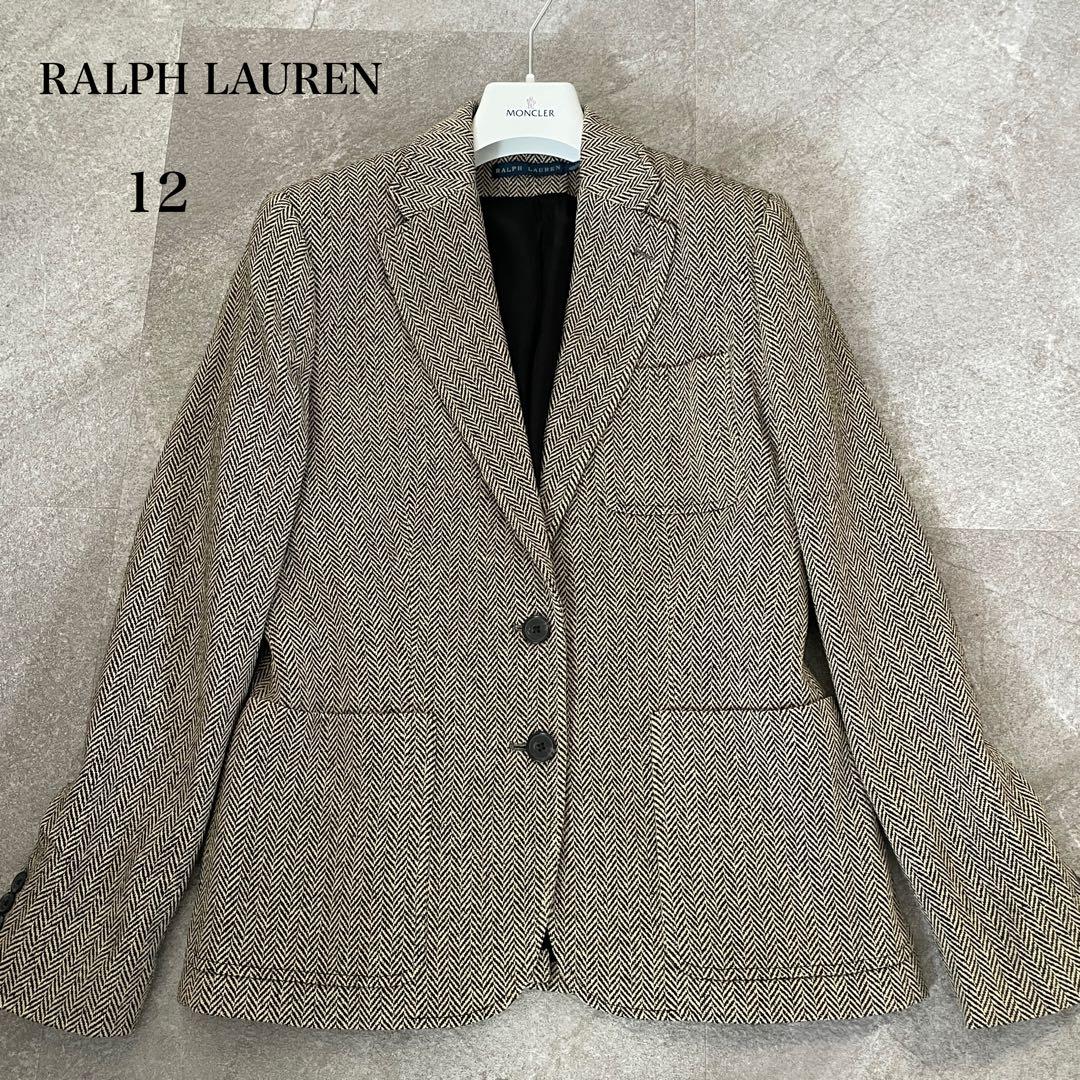 大きいサイズ★ラルフローレン　ヘリンボーン　テーラードジャケット　シルク　12