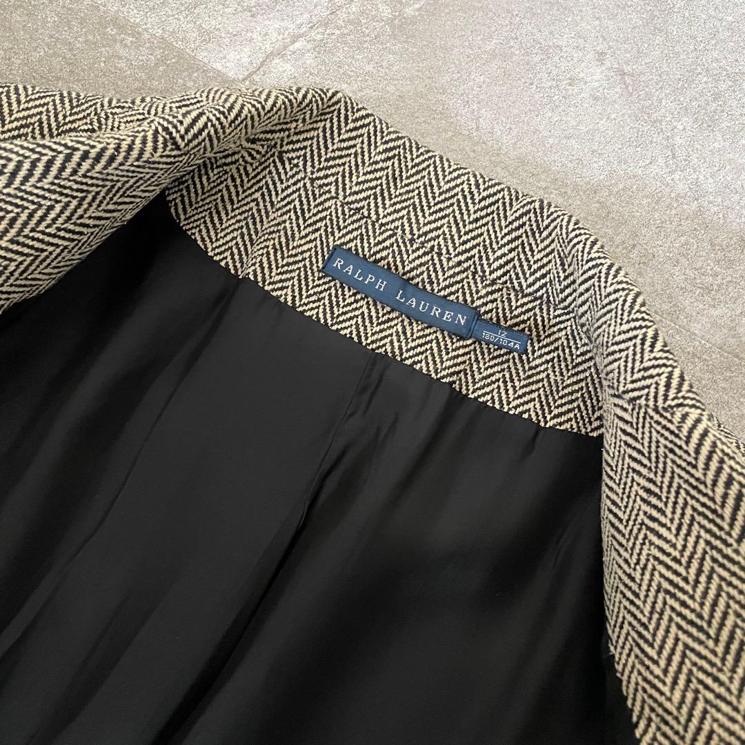 大きいサイズ★ラルフローレン　ヘリンボーン　テーラードジャケット　シルク　12