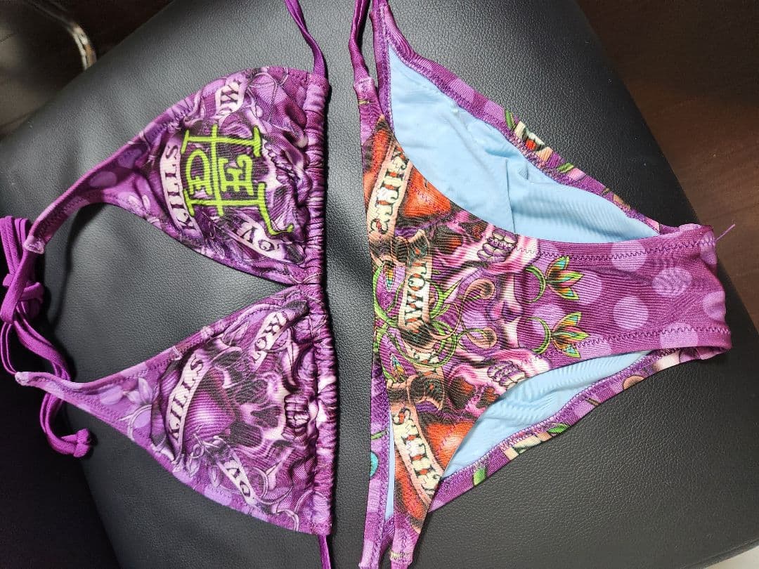 【激レア！】エドハーディースカルデザイン Y2K ギャル 三角ビキニ S