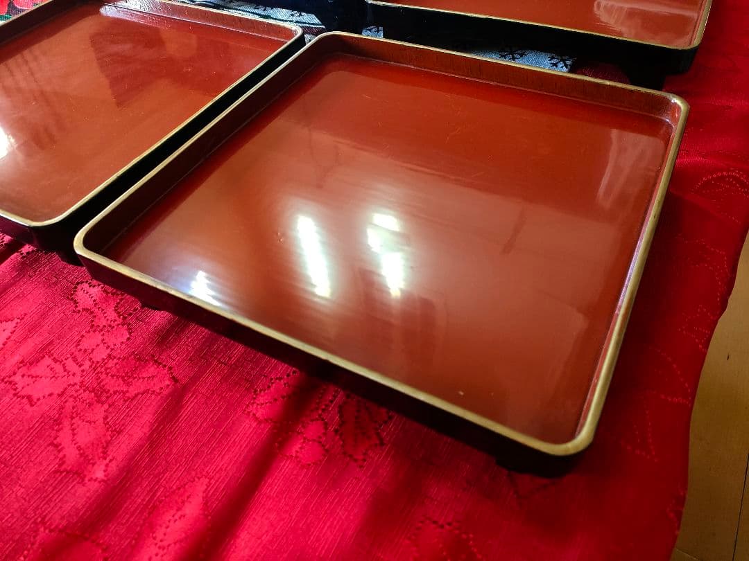 木製 朱膳 4台セット