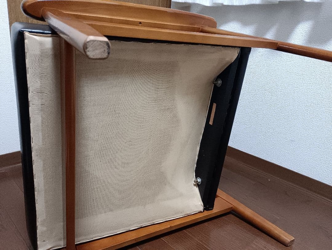 カリモクKチェア 1シーター　ws1150BW 1人掛けソファ 黒　1998年製