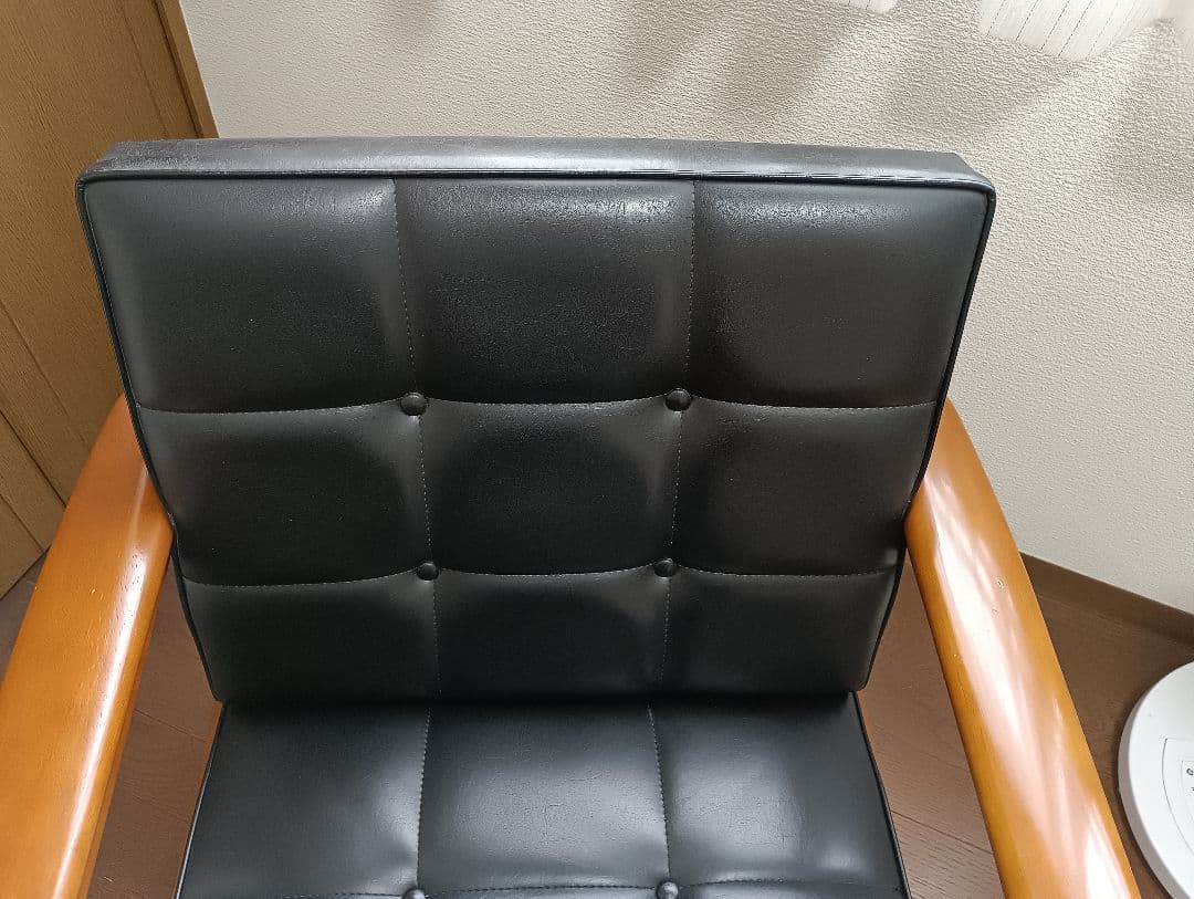 カリモクKチェア 1シーター　ws1150BW 1人掛けソファ 黒　1998年製