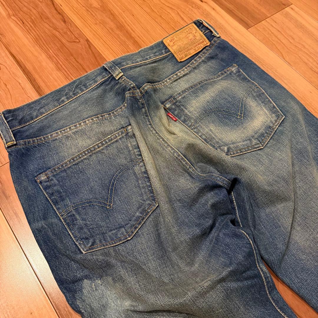 【雰囲気最高！】LEVI‘S 501XX LVC1947 W33鬼ヒゲ！ハチノス