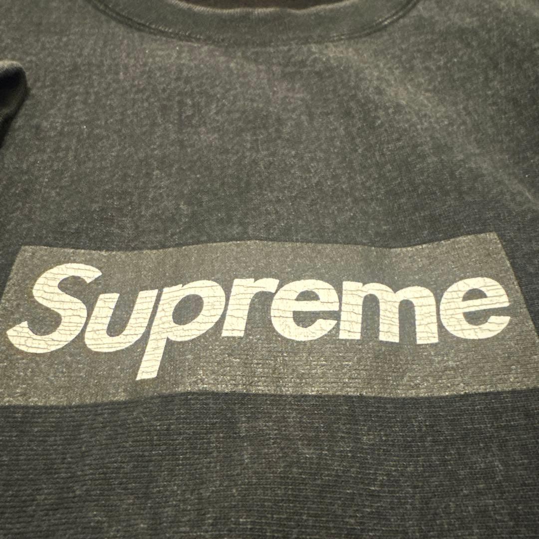⭐️Supreme Washed Box Logo Crewneck ブラック L