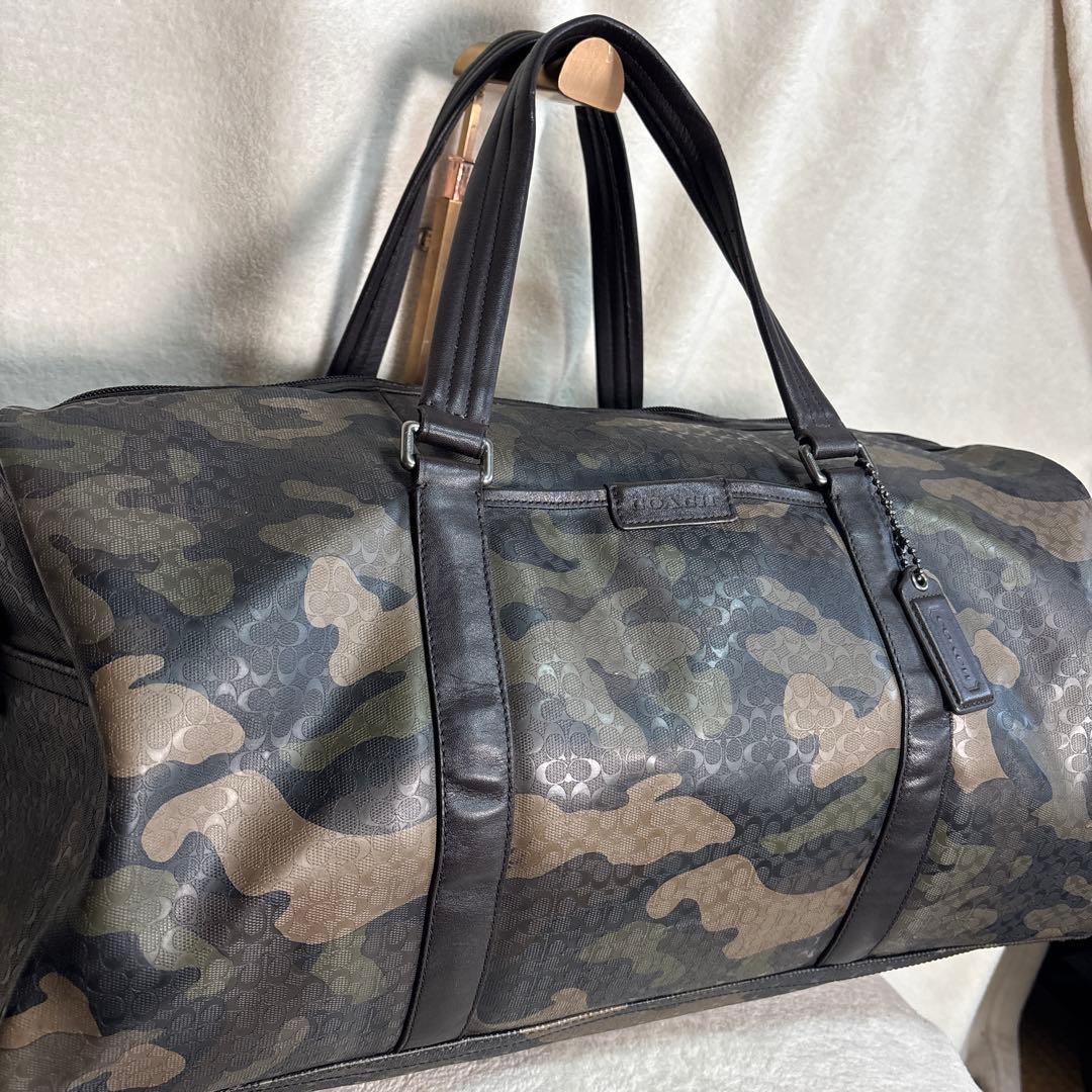 【希少】COACH コーチ 大容量 ボストン ショルダー紐　欠品　カモフラ 迷彩