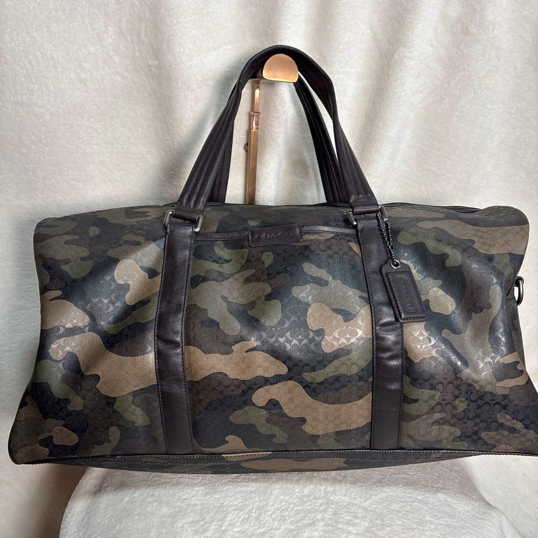 【希少】COACH コーチ 大容量 ボストン ショルダー紐　欠品　カモフラ 迷彩