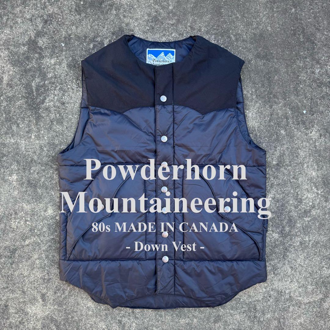 ytsu0424　80sパウダーホーンマウンテニアリングダウンベストクロM