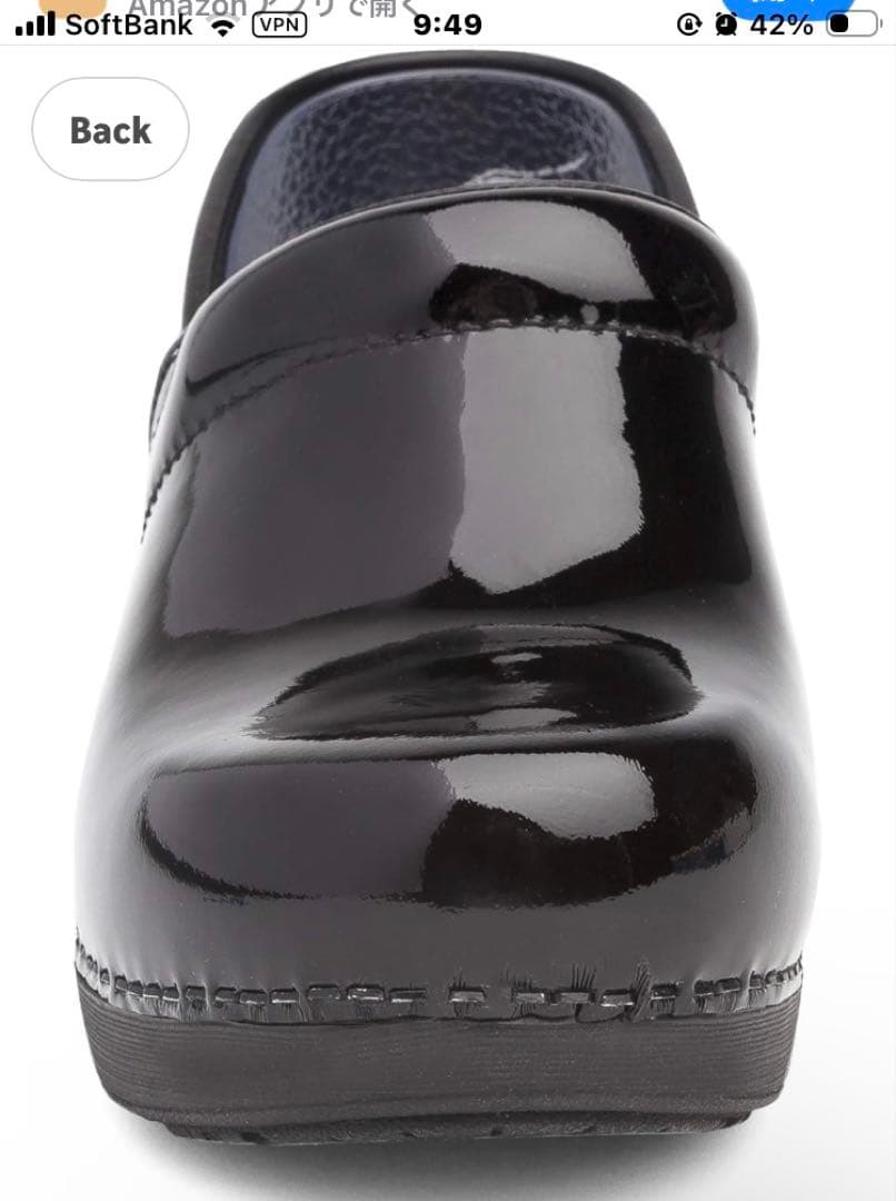 ダンスコ　36 ブラックサボサンダル TPUヒールカウンター