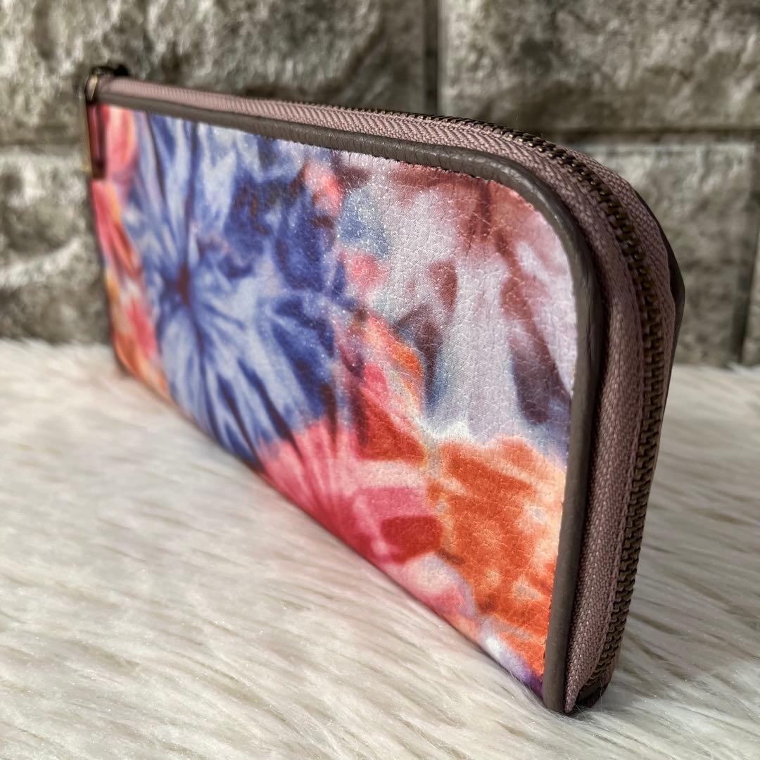 【新品未使用】イビサ　花柄　L字ファスナー　スリムウォレット　長財布